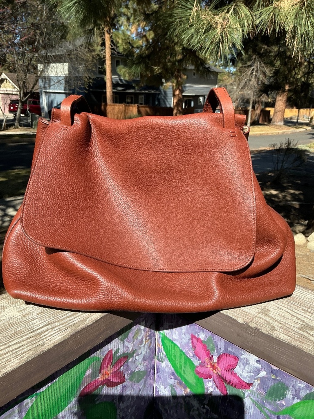 The Row Sidekick Two Fine Grain Brown Shoulder Bag - Picture 15 of 16